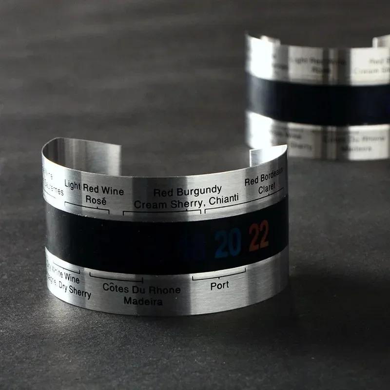 New Wine Collar Thermometer Bar Beverage Tool Clever Bottle Snap Thermometer LCD Display Clip Sensor for Champagne Beer Red Wine