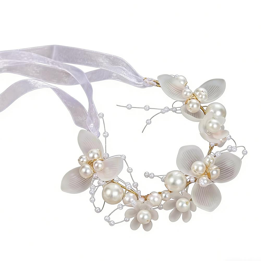 Hand Flower Pearl Rhinestones Bridal Prom Accessories Hand Flowers Bridesmaid Bracelet Flower Bracelet Bride Wrist Flower