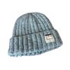 Women's autumn and winter wool jacquard letter labeling wool hat casual thermal bald hat women's loose knitted stacking hat