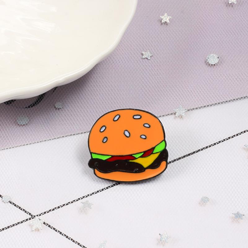 Cartoon Fast Food Brooch Sushi Ice Cream Donut Hamburger Fries Enamel Pin Denim Shirt Collar Label Pins Badge Kids Jewelry Gift