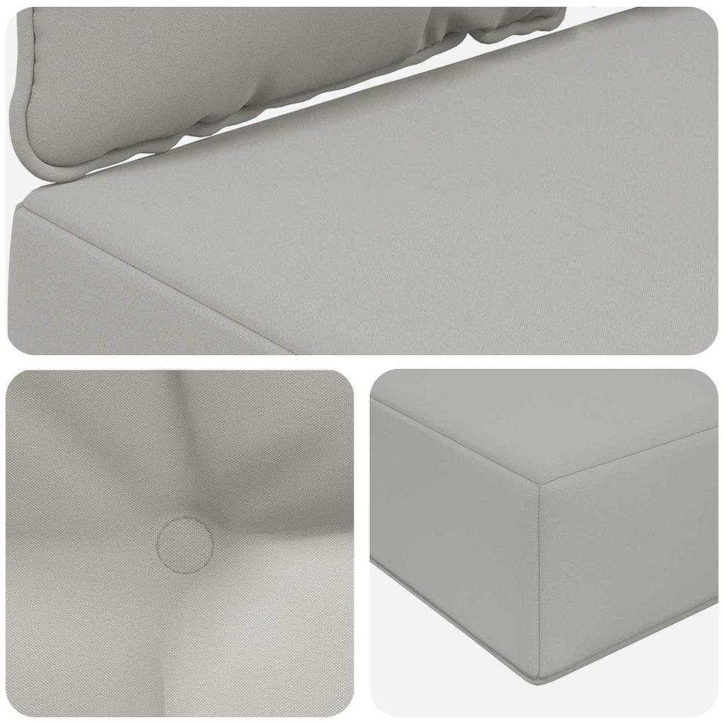 Outdoor Sofa Cushions 3 Pcs Gray Polyester