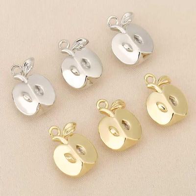 Colgante de Manzana 3D Liangfei: Cobre Chapado en Oro de 18 Quilates con Incrustaciones de Diamantes, Accesorio de Joyería Hecho a Mano