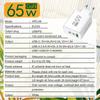 65W Usb Type-C Pd Fast Charging Phone Charger For Iphone For Samsung Xiaomi Huawei Universal Tablet Pad Travel Power Adapter