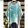 Camiseta con Estampado Floral Elegante Cuello en V Manga Corta Cuello Redondo Ajuste Cómodo Casual Perfecta para Ropa Informal Top para Todas las Estaciones Verano