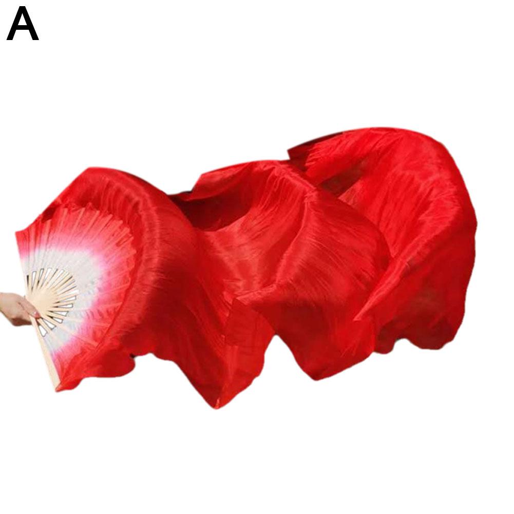 120 cm Länge Tanzfächer Damen Bauch Farbverlauf Tänzerin Praxis Lange Imitation Tanz Requisiten Seidenfächer