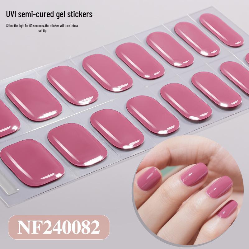 Zhengxiang Japanese Style UV Gel Nail Stickers - Solid Color, Semi-Cured, Popular Light Curing Design
