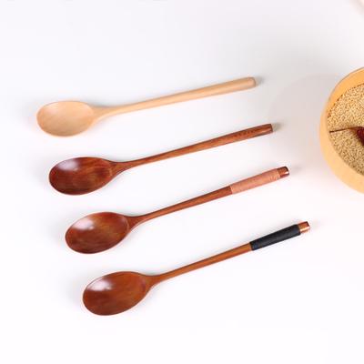 1 Piece Long Handle Wood Spoon Japanese And Korean Style Straight Handle  23.5*4cm Household Tableware