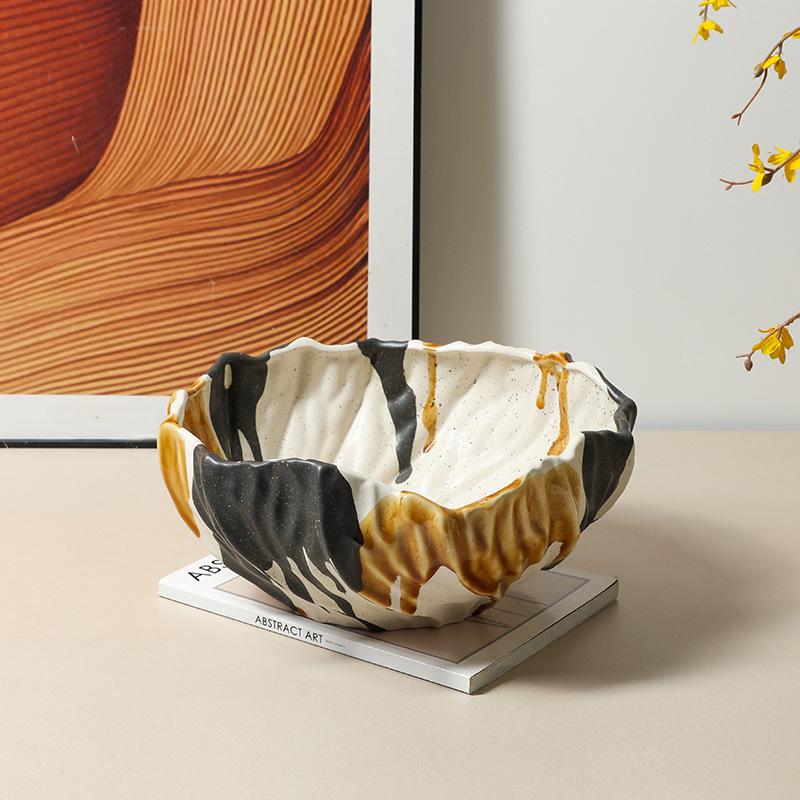 Creative Ceramic Vase Painted Flowerpot Geometric Star Fruit Flower Vase Flower Arrangement Accessories Home Decoration