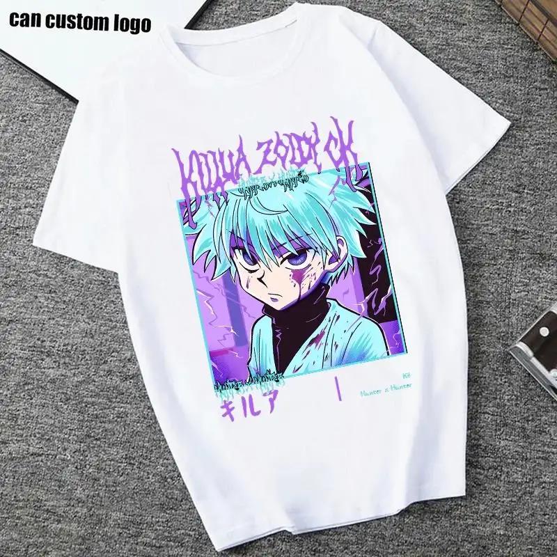 Fashion Anime Hunter X Hunter Killua Zoldyck T Shirt Women Casual Harajuku Short Sleeve Crew Neck Unisex T Shirt Women Clothing