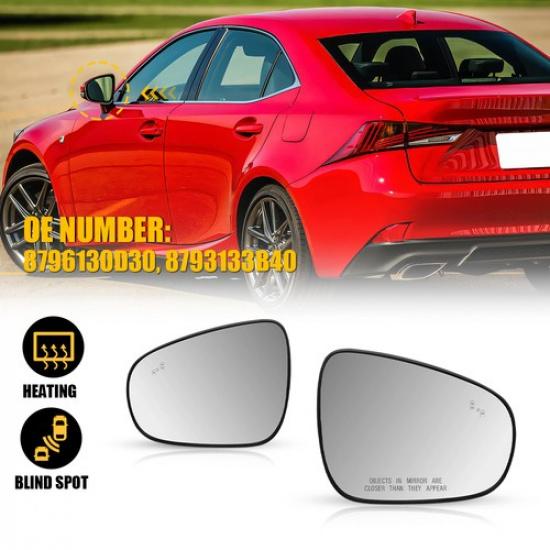 Mirror Glass Flat Heated Blind Spot Left Right Side For Lexus IS250 IS350 15-20