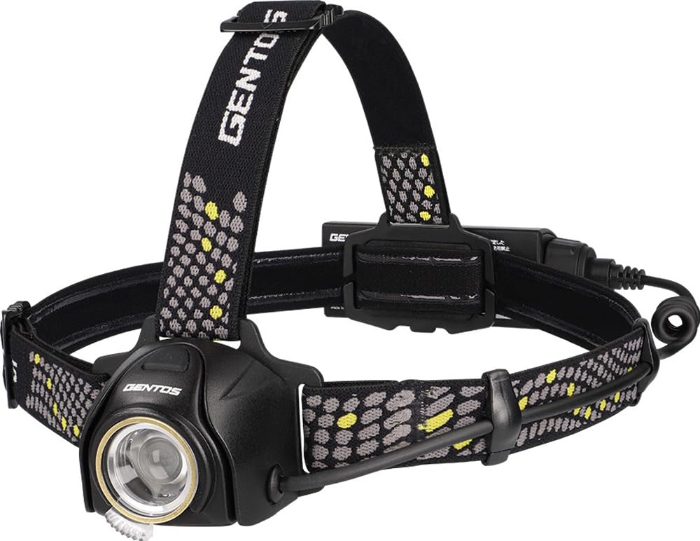 GENTOS Head Vader LED USB 720 Hours of Operational Run Rear View Requires Dedicated Rechargeable Battery HV-1000R Headlamp, Rechargeable, Lumens, 6.5