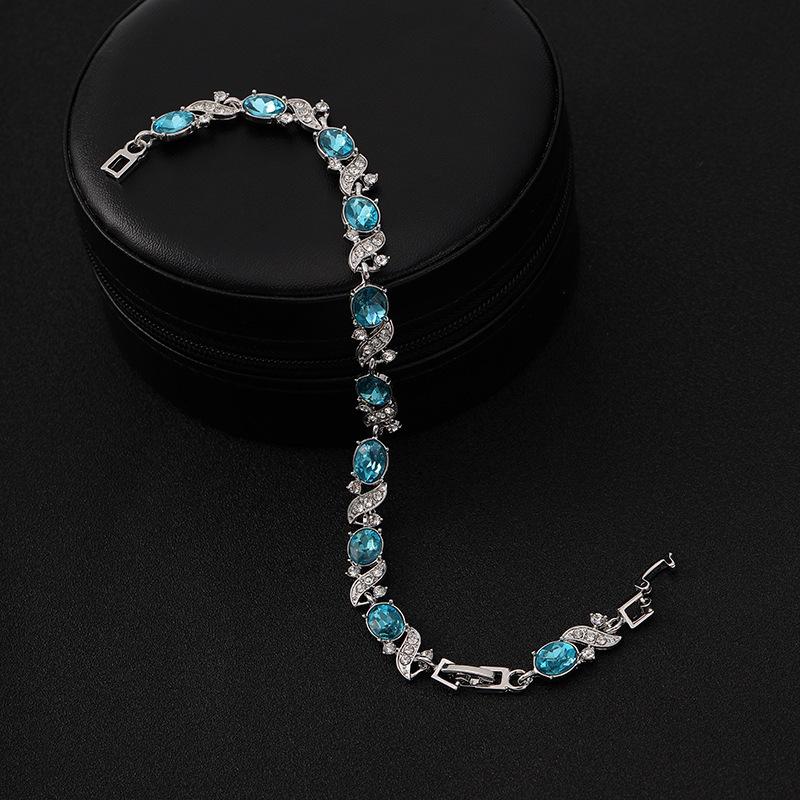 Europäisches und amerikanisches kreuzförmiges farbiges Schmuckstück Zirkon buntes Armband 11 Farben optional Damen