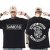 Sons of Anarchy SAMCRO Двосторонній принт Футболки Вуличний одяг Чоловічі Жіночі Harajuku Дизайнерські футболки Топи Нова Літня Вільна Футболка
