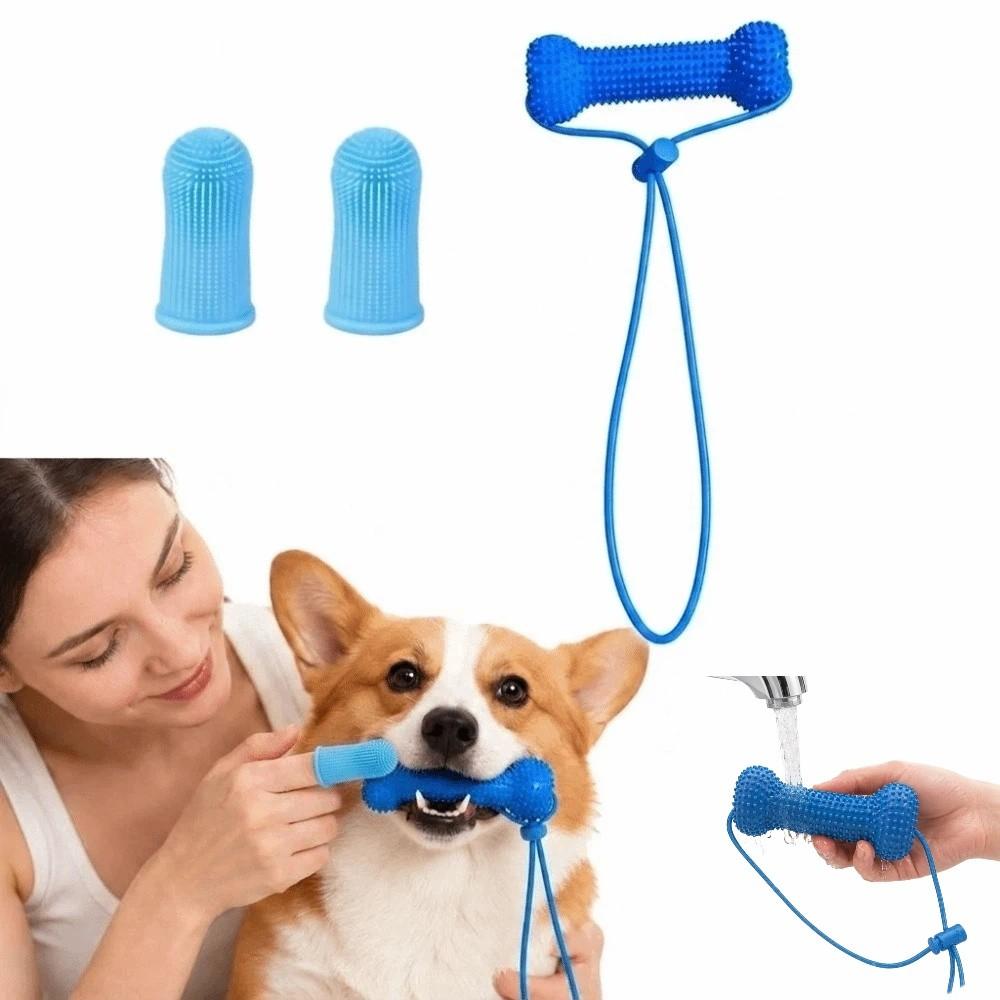 Voorkomt Tandbederf Dubbele Werking Hondentand Borstelspeeltje voor Middelgrote Kleine Honden