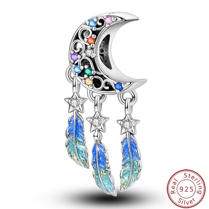 100% Copper Crescent Circular Dreamcatcher Net Lucky Blessing Series Charms Beads 3Mm Diy Fine Jewelry Making