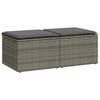 2 Piece Grey Garden Sofa Set with Cushions Poly Rattan & Acacia