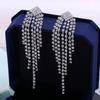 Elegant European & American Diamond Tassel Earrings - Korean Style for Evening Parties and Brides