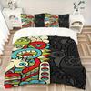 3pcs Psychedelic Patterns 1Cover + 2Pillowcases, PillowInserts NotIncluded, Machine Washable, All - Season Use, Suitable for Bedroom Guest Room99