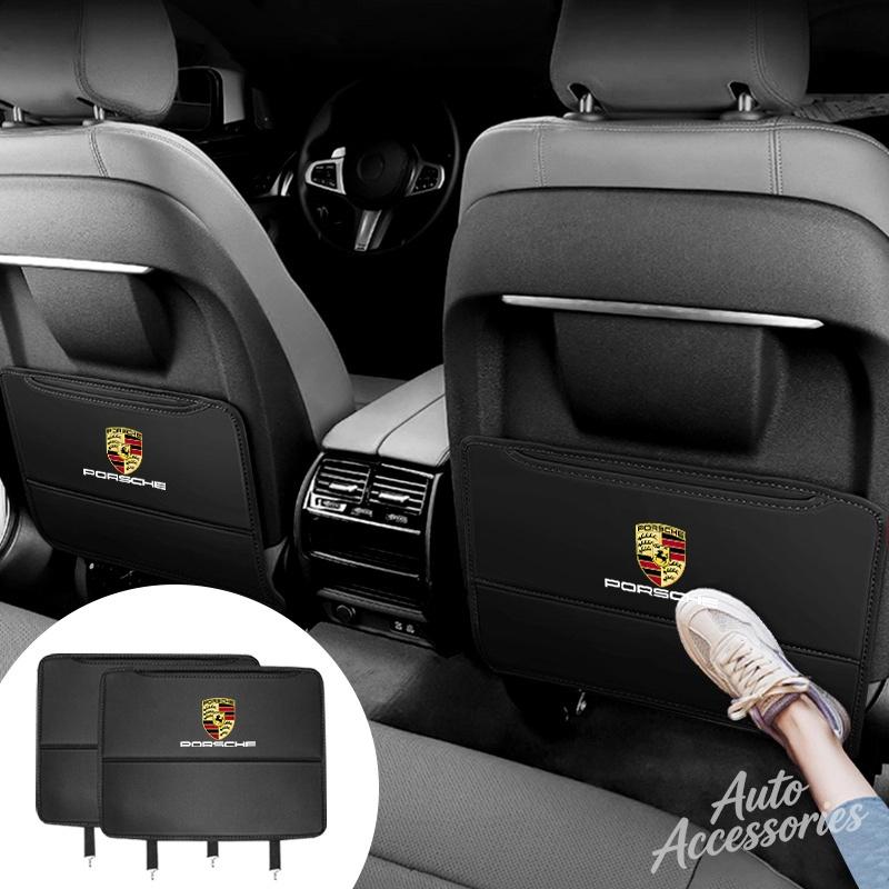 Leather Car Seat Back Anti Kick Cushion Protection Mat Pad For Porsche Panamera Spyder Carrera Macan Boxster Cayman Cayenne 911 HF8