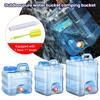 Portable Container with Faucet Kits Outdoor Water Bucket Camping Equipment Wateater Bucket with Hose Cleaning Brush for Camping