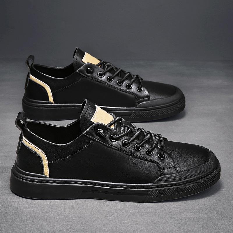 Bequeme Leder-Board-Schuhe vielseitige Sport-Herren-Freizeit-Lederschuhe Herrenschuhe trendige weiße Schuhe