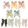 Women Hair Bows Barrette Hair Clip 2000s Trend Side Clip Christmas Floral Print Sweet Bowknot Photo Props