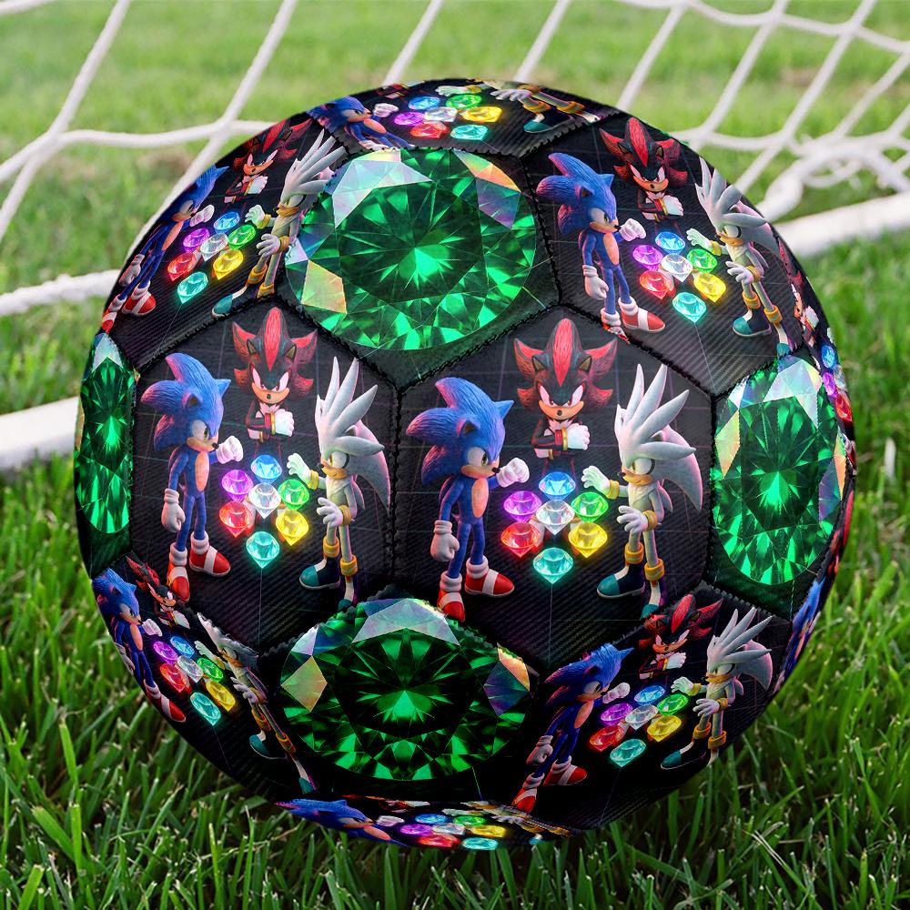 1pc Sonic the Hedgehog Football Soccer Ball Size 5 Indoor Soccer Ball Fashion Colorful Backyard Game -Great For Sports Fans Gift HE40