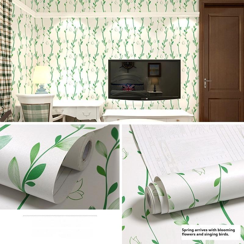 Selvklebende Tapet Pastoralt Blomstermønster Selvklebende Tapet Soverom Stue Møbler Renovering Vanntett og Fuktsikker 10 Meter