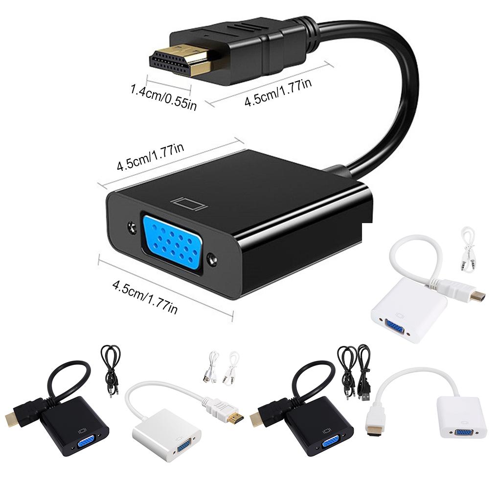 HDMI-Compatible to VGA Adapter PC Laptop Game Console Video Male-to-Female Cord Converter Multimedia Player School