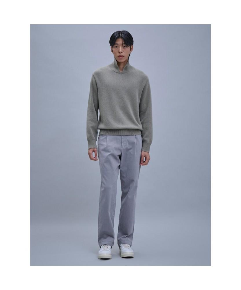 SHIFT.G Semi Wide Brushed Cotton Pants Light Gray
