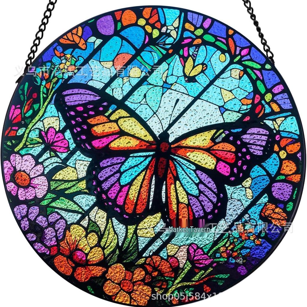 Colorful Glass Wall Hanging Ornament - Artistic Window Decoration