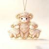 2D Flat Goat Hanging Ornament Set Shining Animal Hanging Decoration  Holiday Party Decor