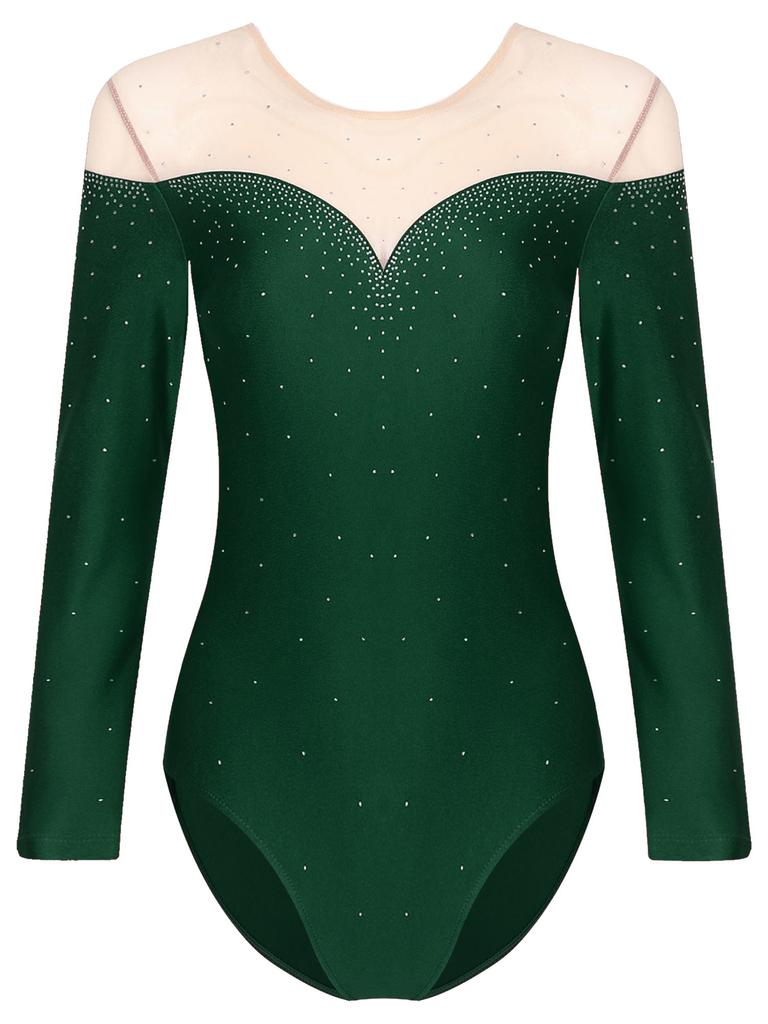 Women Jazz Dance Costume Rhythmic Gymnastics Stage Wear Athletic Activewear Leotard Athletic Figure Skating Bodysuit Dancewear