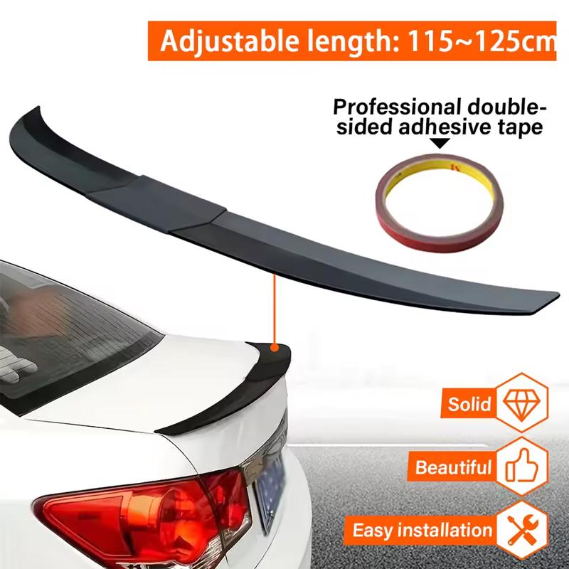 For JAC T9 2018-2026 3-Section ABS Rear Trunk Spoiler 115-125cm Adjustable Sports Decor Top Wing Car Exterior Parts