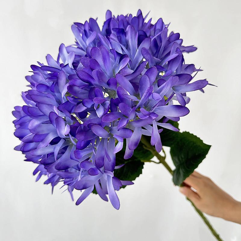

Wedding Hydrangeamacrophylla Fake Flowers With Silk Craft For Photo Props And Home Decor Purple