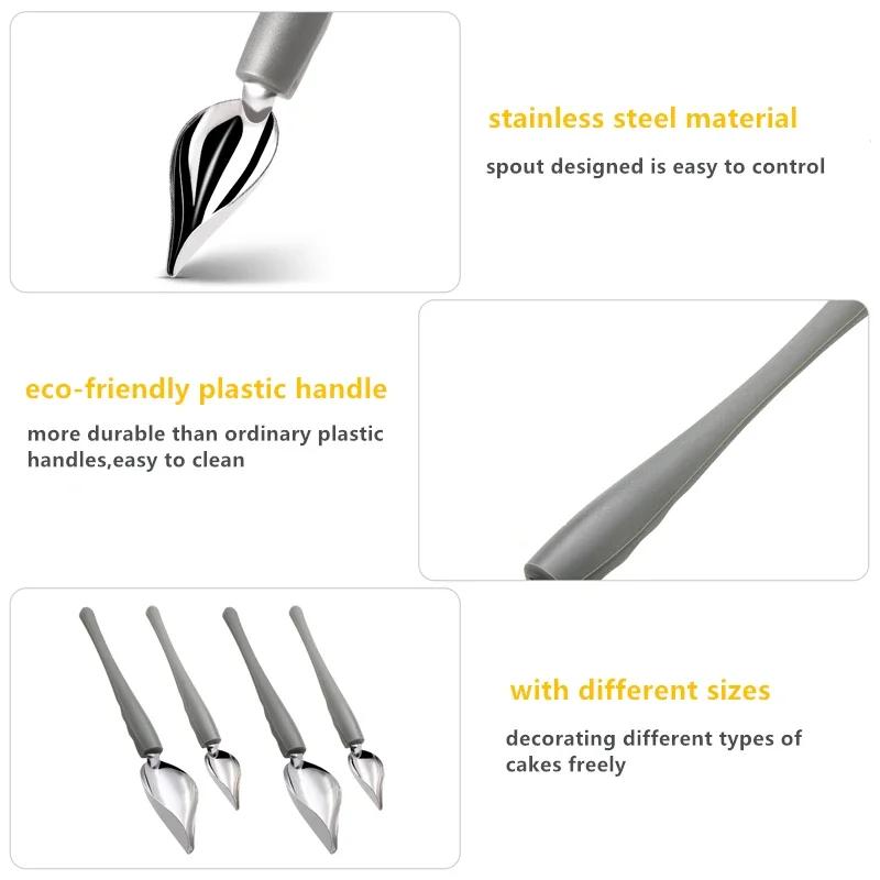 1pc Stainless Steel Sauce Painting Pen Spoon for Western Meals and Desserts Decorate Your Plate with Style Drizzle Spoon Sauce