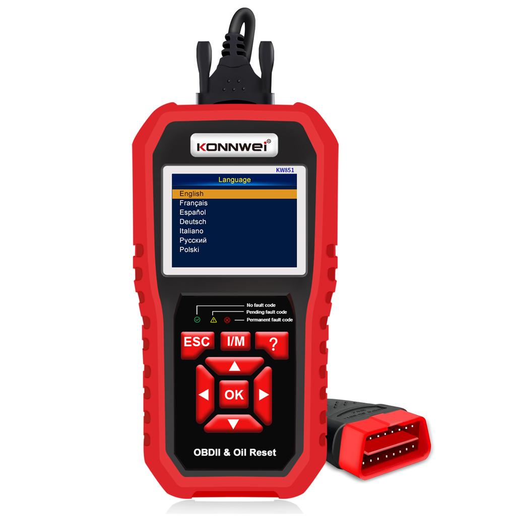 KW851 Scanner, Car Engine Diagnostic Tool, Check Engine Light Scan Tool, Oil Service Reset with O2 Sensor Test, I/M Rdiness, for