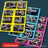 Nine-Link Luban Lock Puzzle Metal Buckle Set - 8-Piece Ring Unlocking Toy Set Box