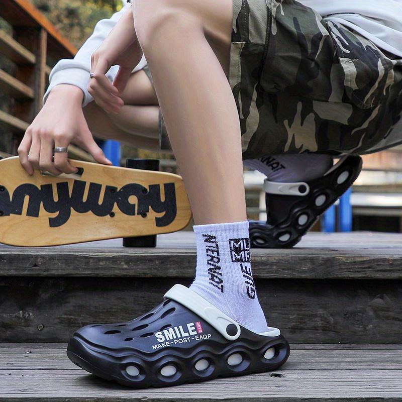 Men's Lightweight Breathable Slip-On Beach Shoes Dual-Purpose EVA Sandals with Ventilation Holes Soft Sole for Summer Outdoor Slippers