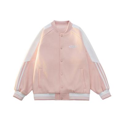 Dopamine Baseball Collar Jacket for Men and Women In The Same Style Spring and Autumn New Hong Kong Style Striped Couple Jacket