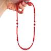 Retro National Style Natural Pink Crystal Contrasting Color Blue Quartzite Jade Natural White Crystal Necklace Neck Chain Lock