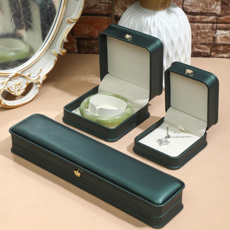 Boîte à Bijoux Bague Cuir PU Organisateur de Bijoux Bague Boucle d'Oreille Collier Pendentif Boîte Présentoir Cadeau Proposition Fiançailles Mariage