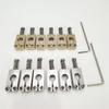 6-piece Set of Round-hole Bridge Natural Brass and Natural Stainless Steel Electric Guitar Bridges String Guide Bridge