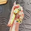 Floating Oil-Filled Bear Milk Tea Cup Keychain - Cute Backpack Pendant for Couples