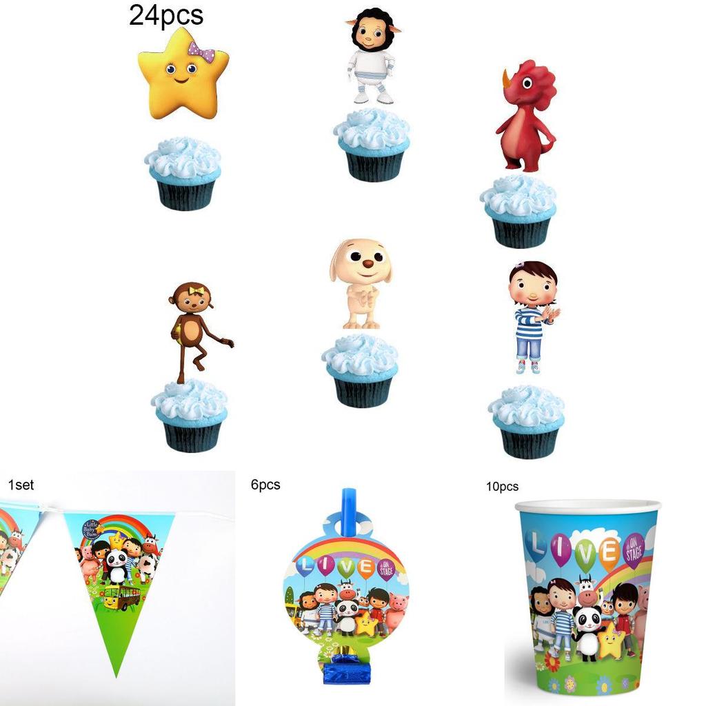 Fournitures de Fête d'Anniversaire Thème Little Baby Bum Avec Vaisselle Festive Et Décoration