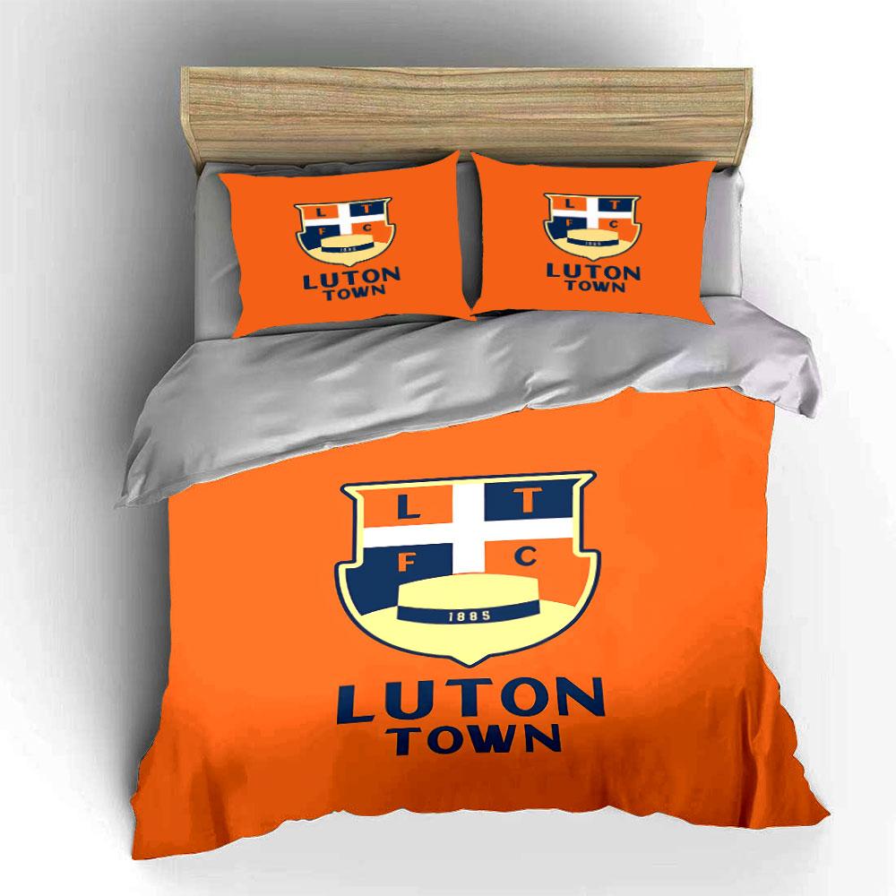 Luton Town FC Wappen Design Bettwäsche Bettbezug Set Bettbezug Kissenbezüge (1*Bettbezug 2*Kissenbezüge, ohne Bettdecke)