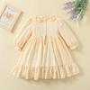 Sweet Girls Smocked Dress Spring Autumn Plaid Princess Dress With Cartoon Horse Embroidery Unique Design