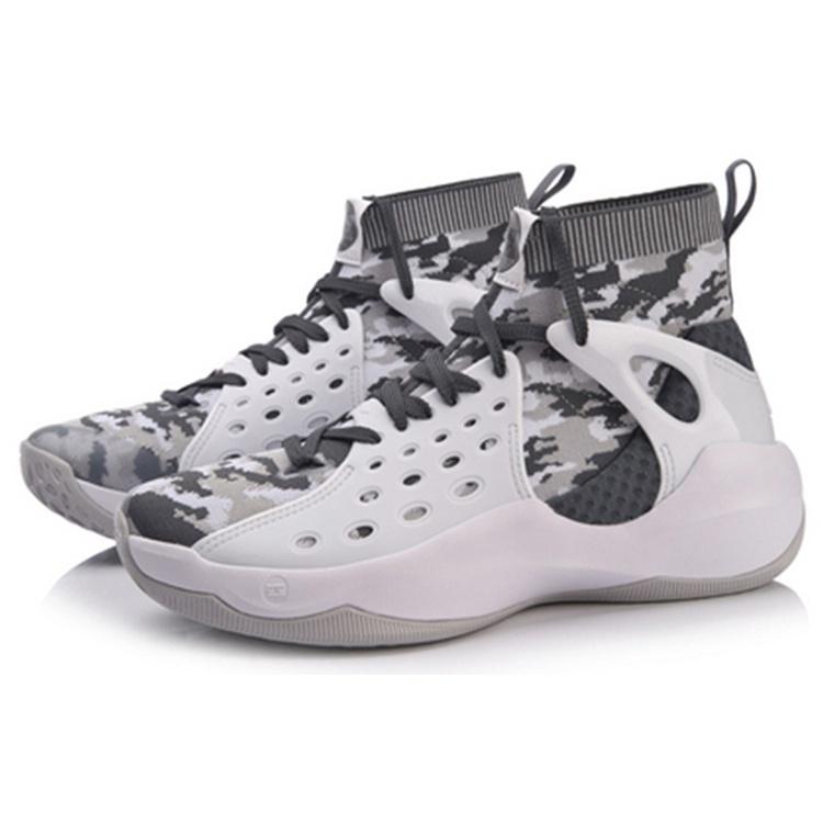 Li-Ning Li Ning SONIC 6 Cushioning High top Basketball Shoes Men's White Camouflage ABAN021-3