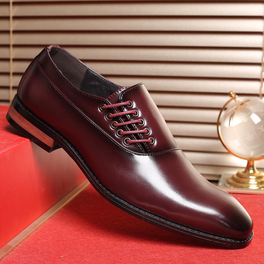 Leather Shoes British Style Men's Fashion Trend Single Business Formal Leather Shoes Large Size 4748 Men's Shoes