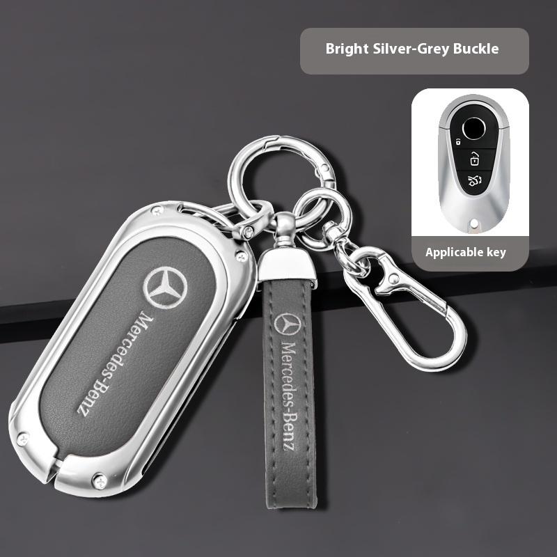 Hot Car Sticker Car Zinc Alloy Key Case Bag Metal Key Shell For Mercedes-Benz AMG C-Class S-Class GLC EQE EQS W223 X254 V297 V29